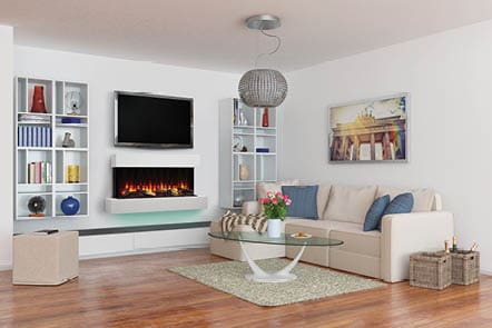 3d render of modern, luxurious, brightly loft apartment with livingroom.